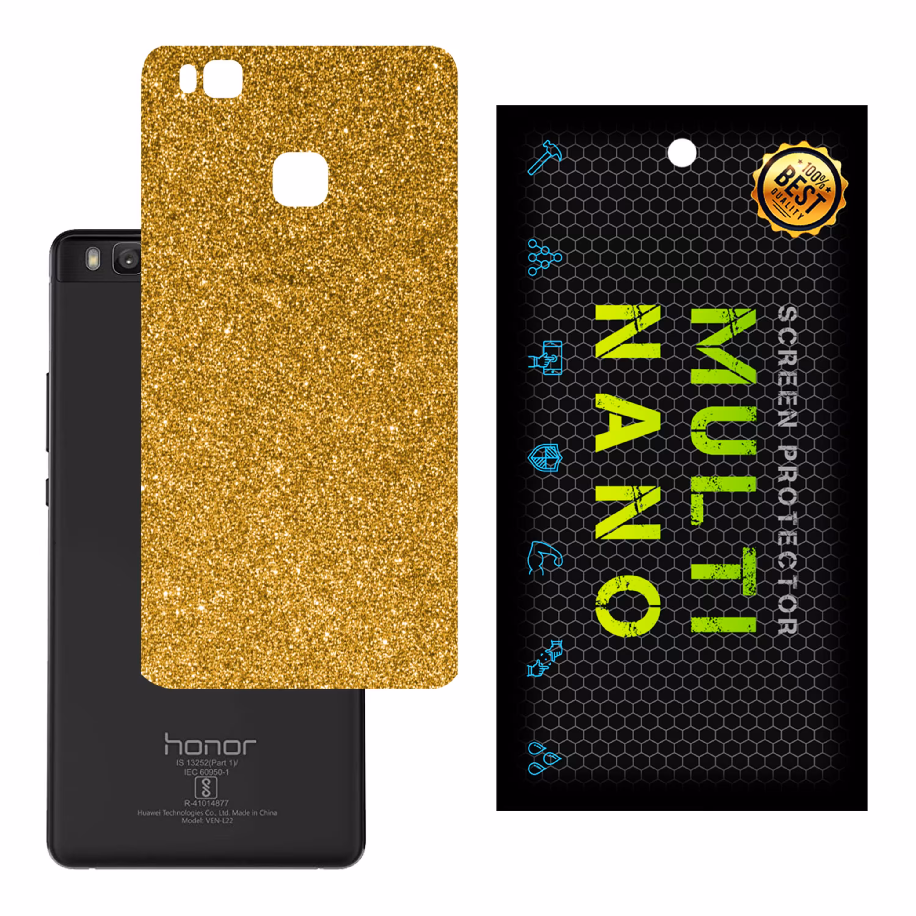 برچسب پوششی MultiNano مدل X-G1F-Gold برای پشت موبایل هوآوی Honor 8 Smart
