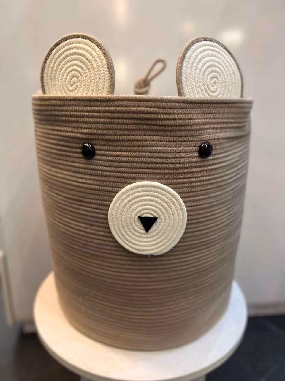 سبد دربدار عروسکی لاکچری ایسیز اتاق کودک سایز بزرگ طرح خرس قهوه ای  Isiz