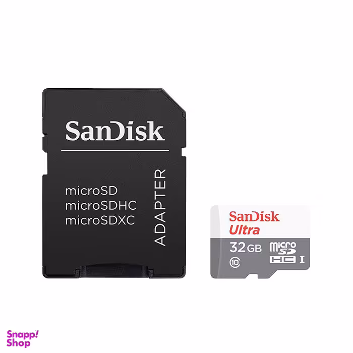کارت حافظه microSDXC سن دیسک مدل Ultra کلاس 10 استاندارد UHS-I سرعت 100MBps ظرفیت 32 گیگابایت به همراه آداپتور SD