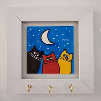 جاکلیدی کاشی ویترای طرح گربه