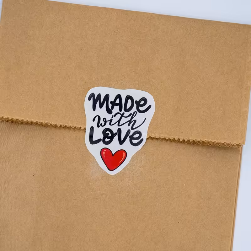 برچسب محصول مدل made with love، بسیار زیبا، 112 عددی، 4 سانتی متری