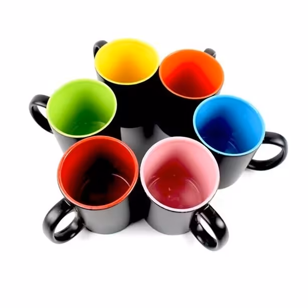 چاپ لیوان (ماگ) حرارتی (جادویی) دسته ساده داخل رنگی با چاپ عکس و متن دلخواه شما