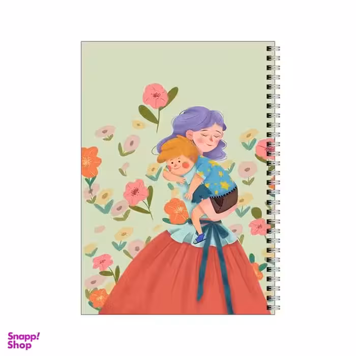 دفتر مشق 100 برگ بامبیلیپ طرح مادر و پسر و گل ها کد 4316349