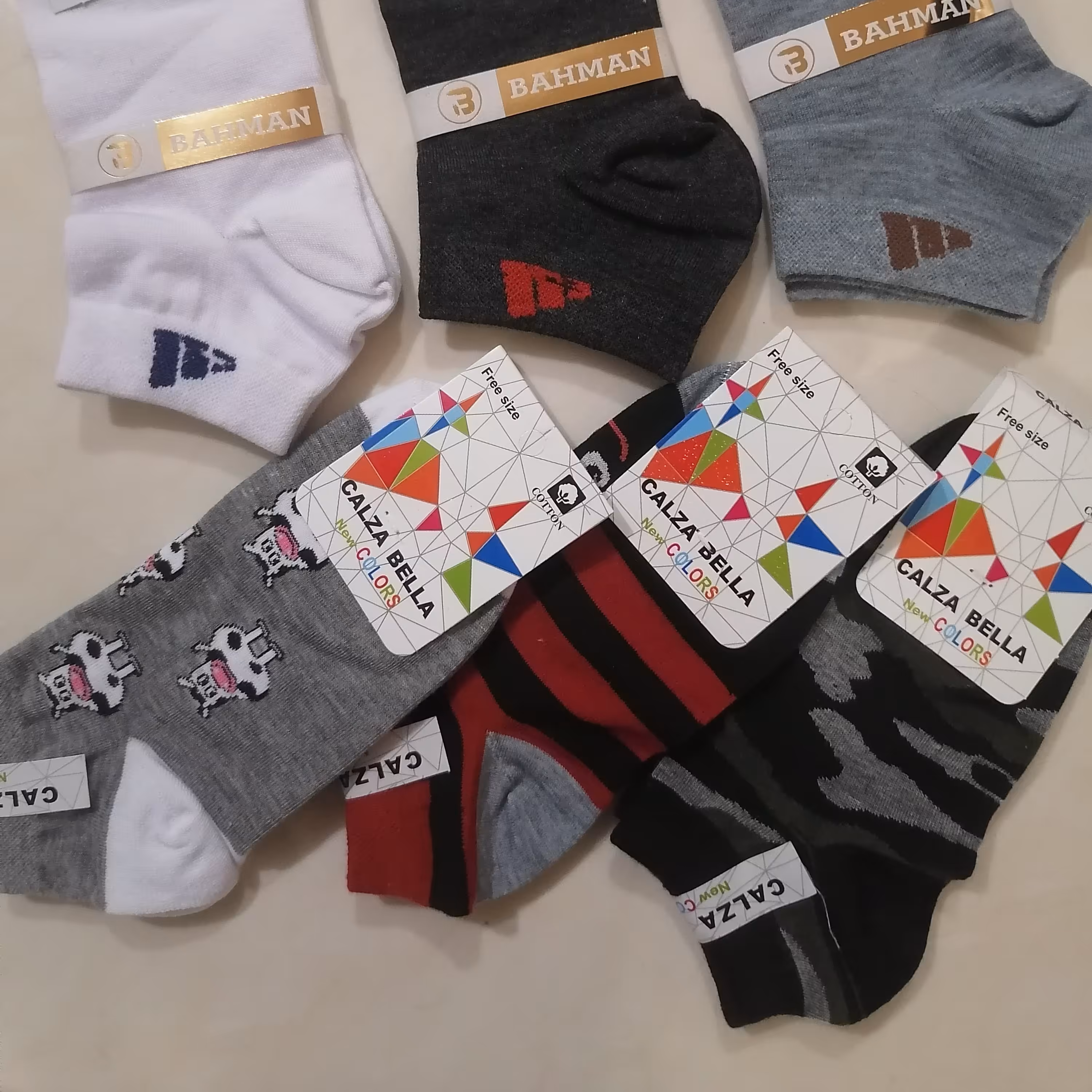 پک ترکیبی جوراب زنانه و مردانه مجموعه 6 عددی