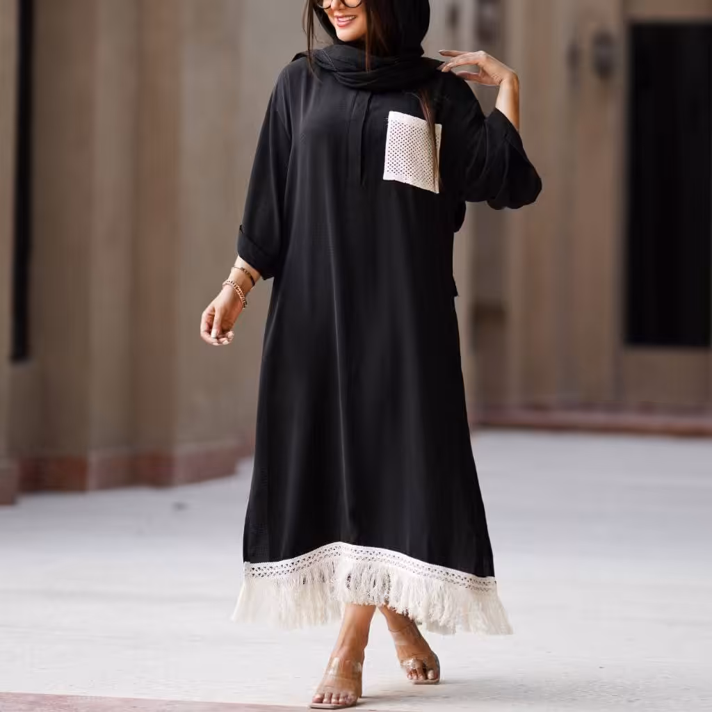 مانتو مدل افسانه محرمی (فری تا 48)- پیراهن مانتویی - مانتو محرمی- مانتو مشکی- مانتو محرمی مشکی- مانتو ابروبادی - پیراهن