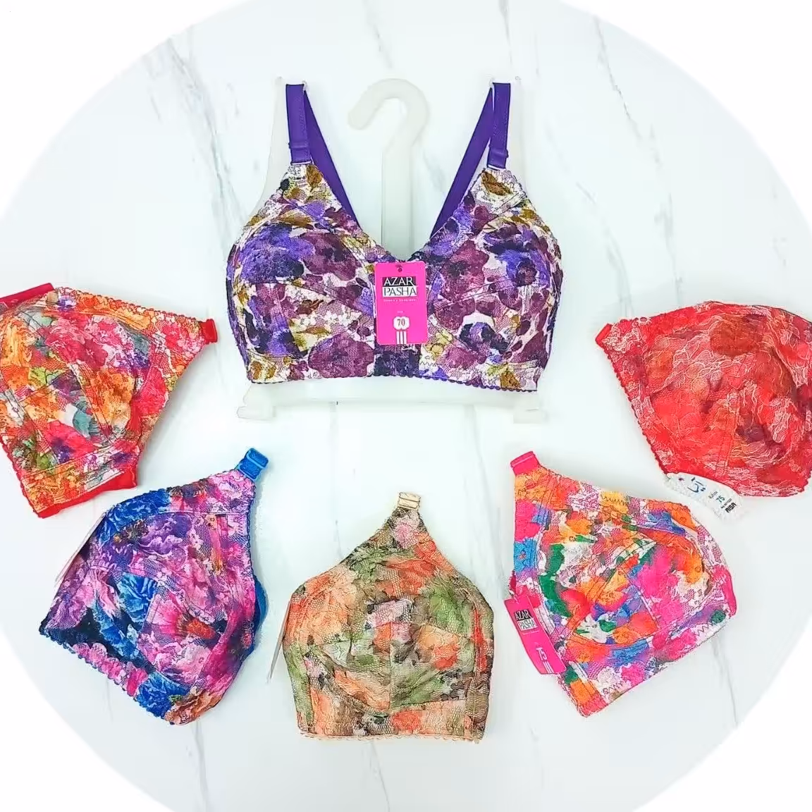 سوتین آبرنگی زنانه نخ پنبه ای  70  80 