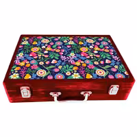 جعبه چوبی مدل چمدان بزرگ طرح بهاری 11      