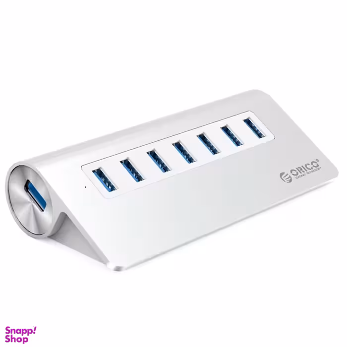 هاب 7 پورت USB3.0 اوریکو مدل M3H7 آداپتور دار