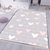 فرشینه طرح مینیمال و ساده قلبی با زمینه راه راه BAs-5227