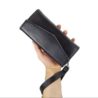 کیف پول دستی چرم طبیعی امیسیما کد P-112 مشکی
