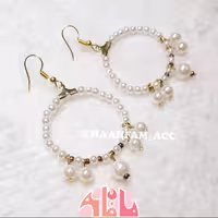 گوشواره حلقه ای مرواریدی ماه فام