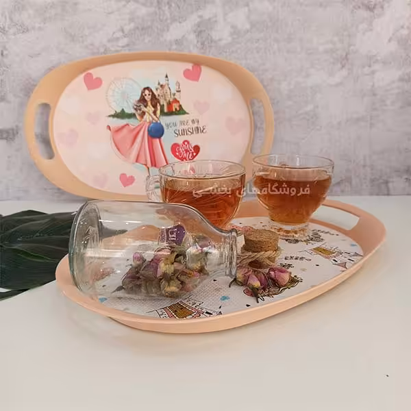 سینی پذیرایی بیضی مدل Gold