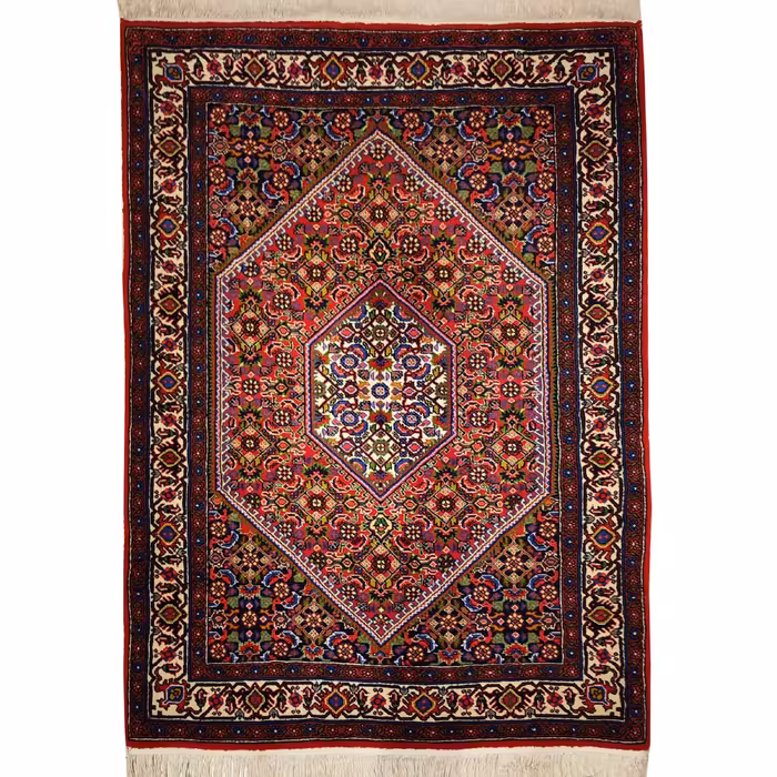 فرش دستبافت یک و نیم متری طرح ماهی بیجار کد 258