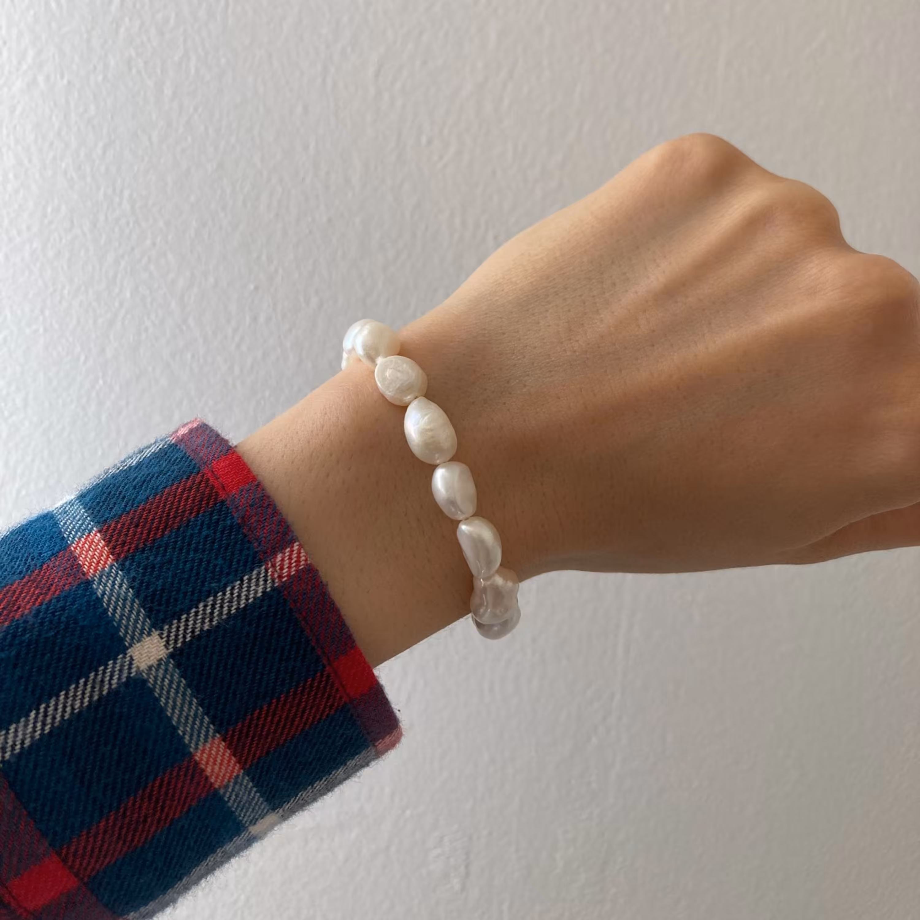 دستبند مروارید پرورشی باروک سفید درجه 2