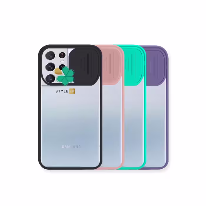 قاب پشت طلق گوشی سامسونگ Galaxy S21 Ultra مدل محافظ لنزدار کشویی