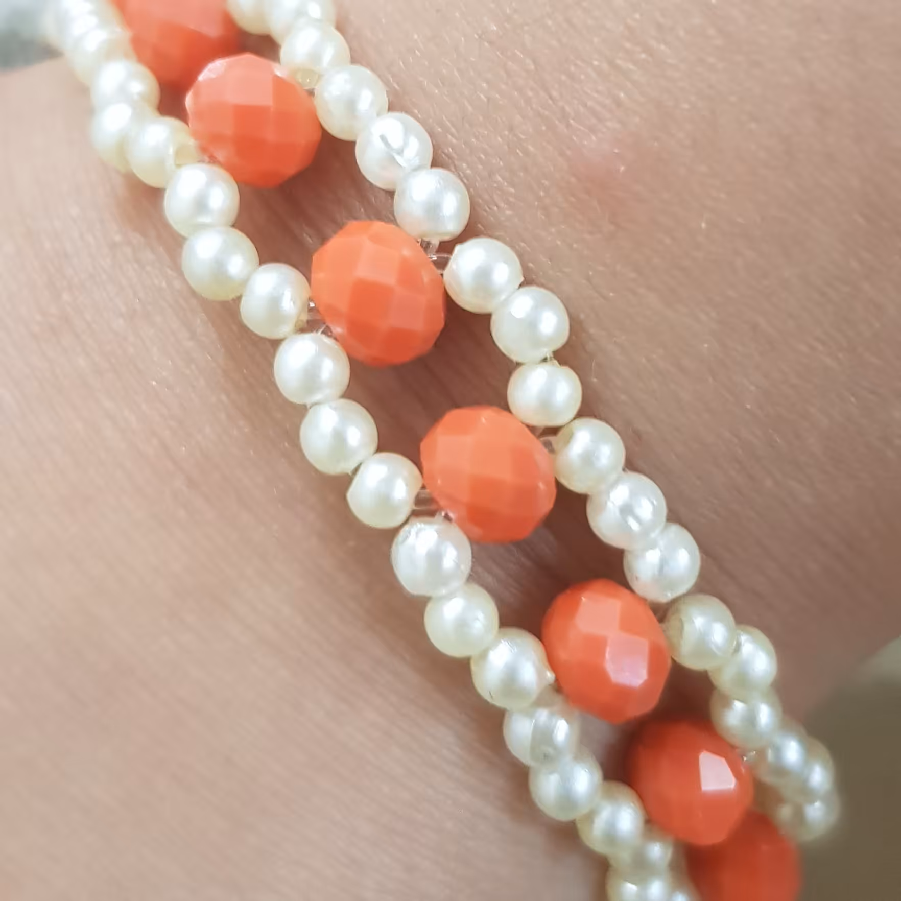 دستبند کریستالی مرواریدی