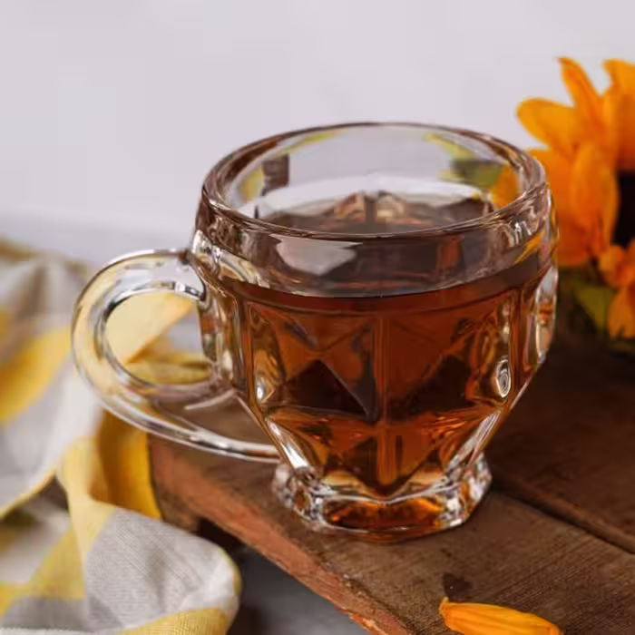فنجان بلوری ساخت چین مدل آکومارین بسته شش عددی