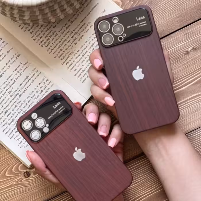 کاور مدل آیفون کلاسیک طرح چوب و شیشه
