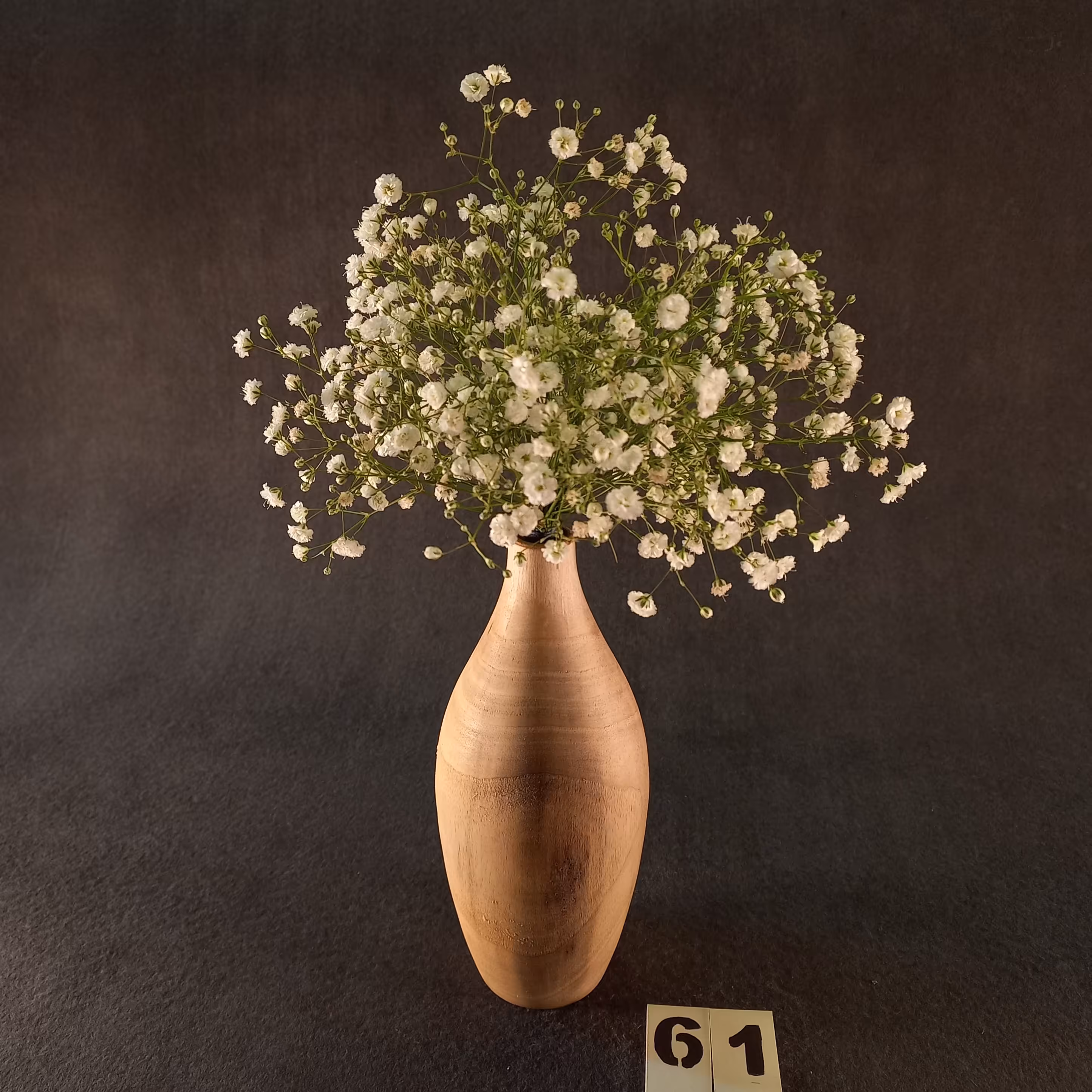 گلدان چوبی 22سانت و قطر 8 سانت مناسب گل های خشک کد61