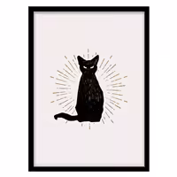 قیمت و خرید تابلو دکوراتیو مدل نقاشی گرافیکی گربه سیاه کد 1980