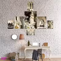 تابلو شاسی بکلیت طرح دکوراتیو باستانی مدل SH-491 مجموعه 7 عددی