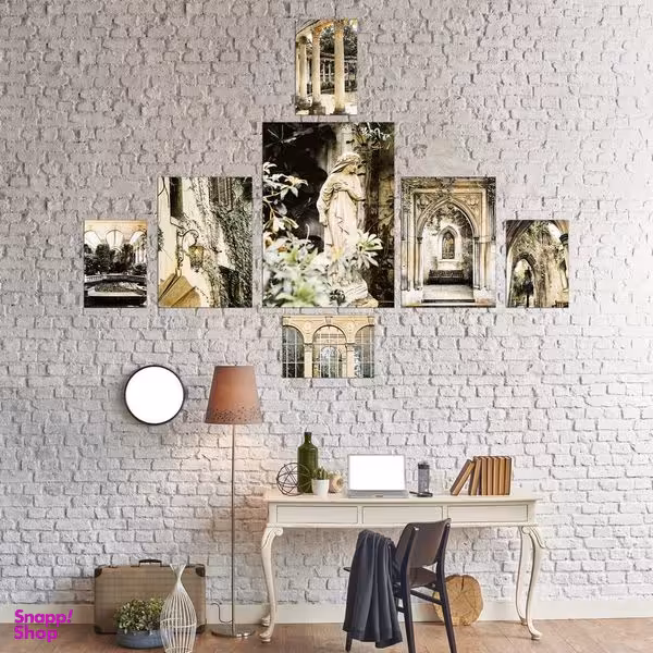 تابلو شاسی بکلیت طرح دکوراتیو باستانی مدل SH-491 مجموعه 7 عددی