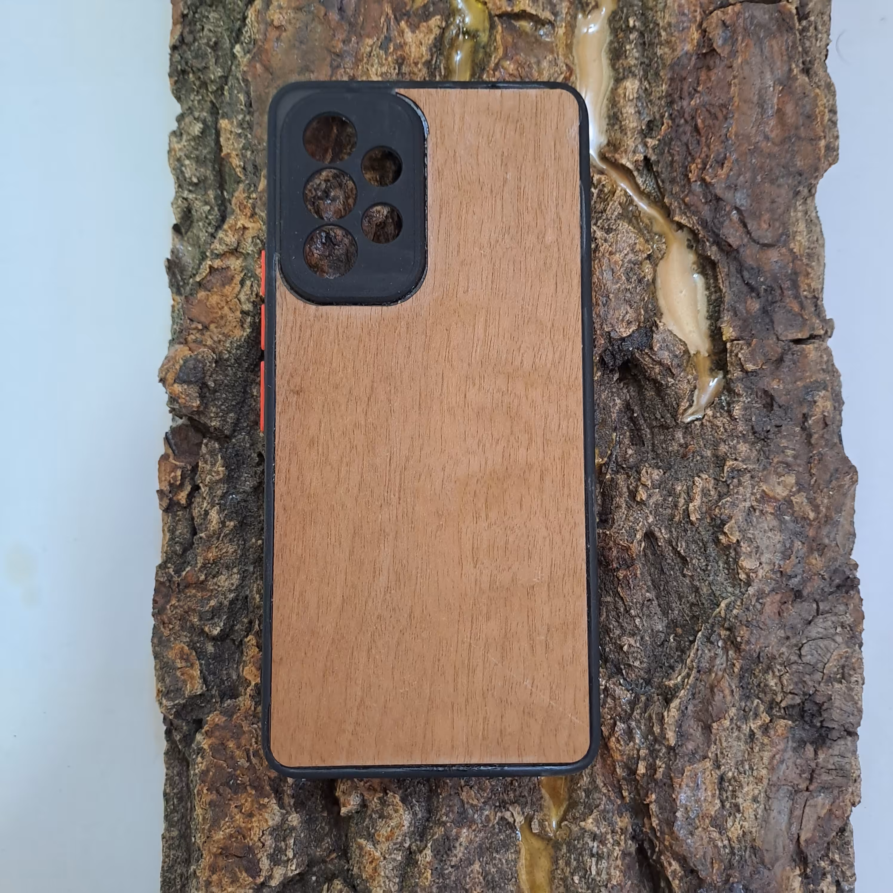 گارد-کاور-قاب چوبی با چوب طبیعی گردو مناسب موبایل سامسونگ a53