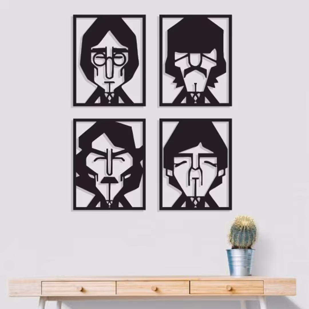 استیکر و پوستر طرح گروه بیتلز کد 304  سایز 25 در 20 به قیمت  200 هزار تومان