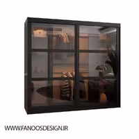 کمد لباس 200 سانتی متری مشکی سایز200*200*62 کد 9075