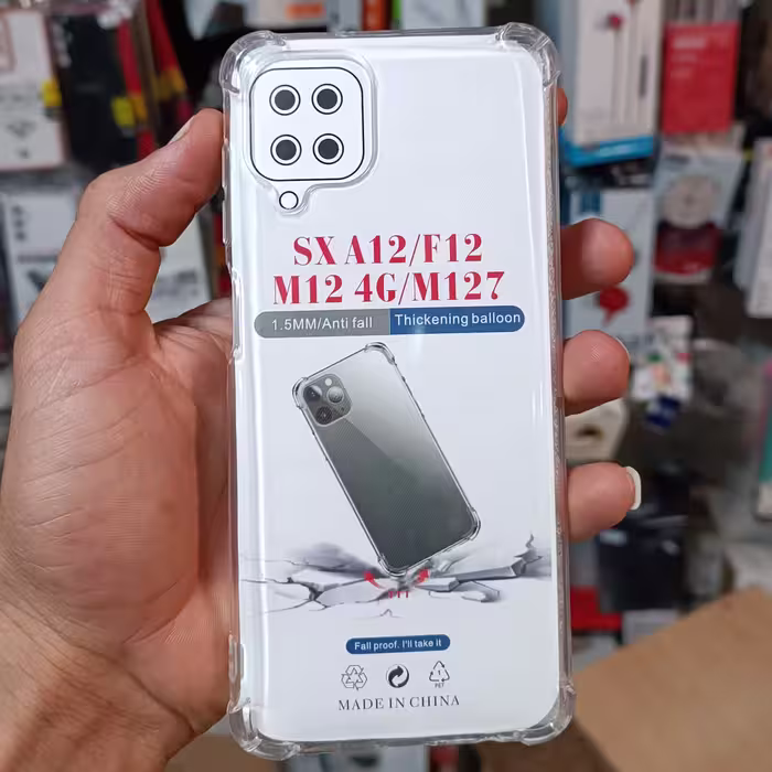 قاب کاور گارد Samsung A12شفاف ایربگ دار  اورجینال سامسونگ ا دوازده شفاف بی رنگ 
