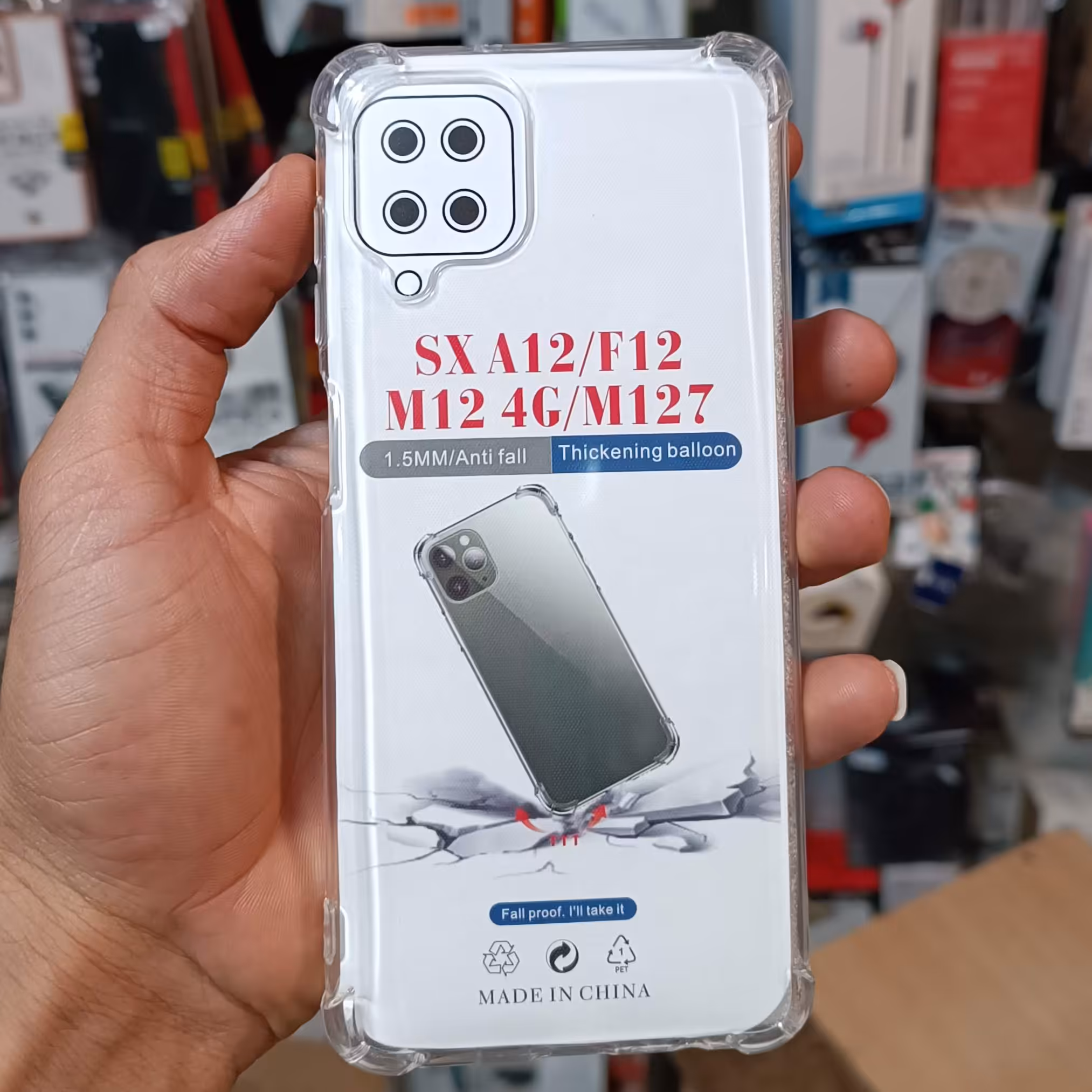 قاب کاور گارد Samsung A12شفاف ایربگ دار  اورجینال سامسونگ ا دوازده شفاف بی رنگ 