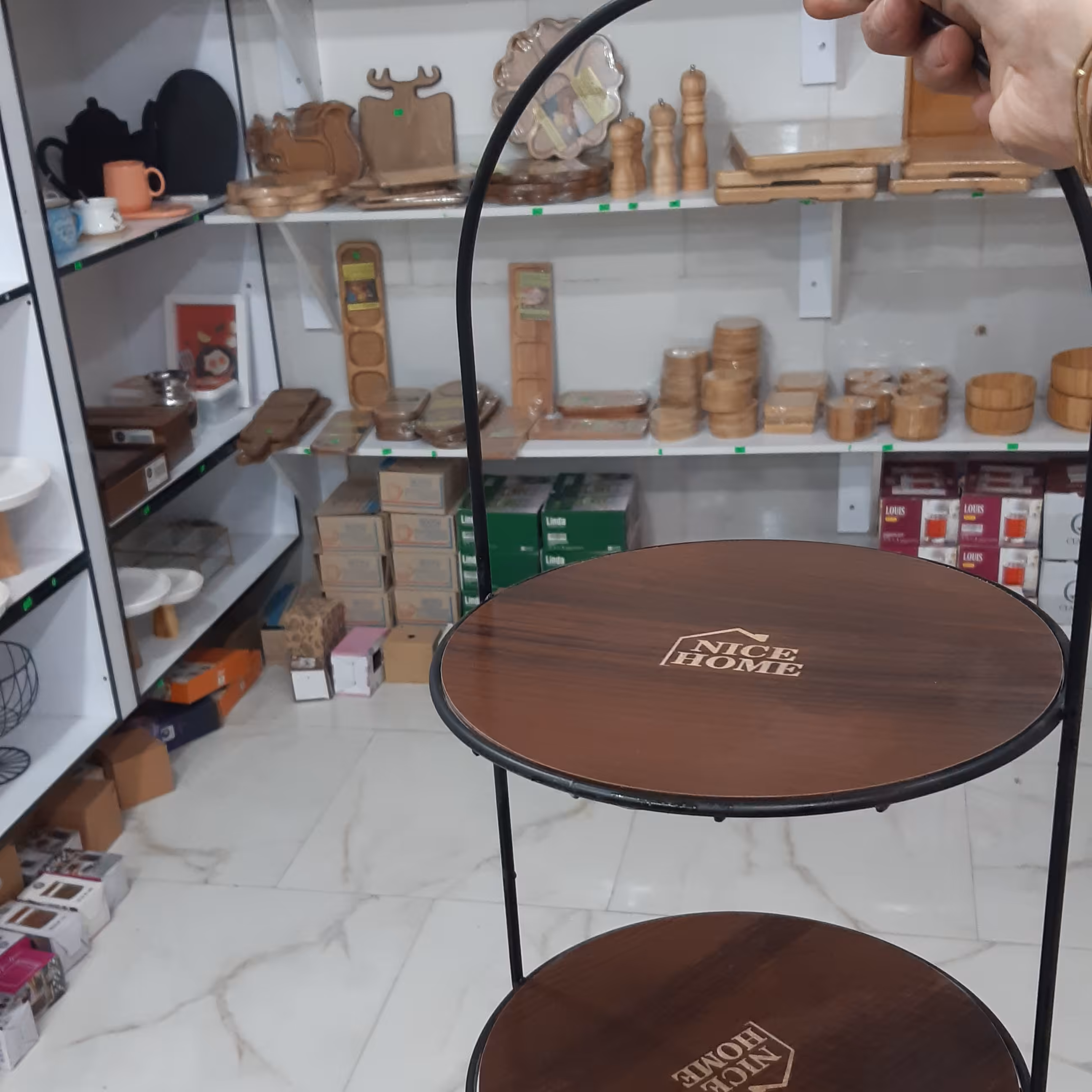 استند  دوطبقه کف چوبی