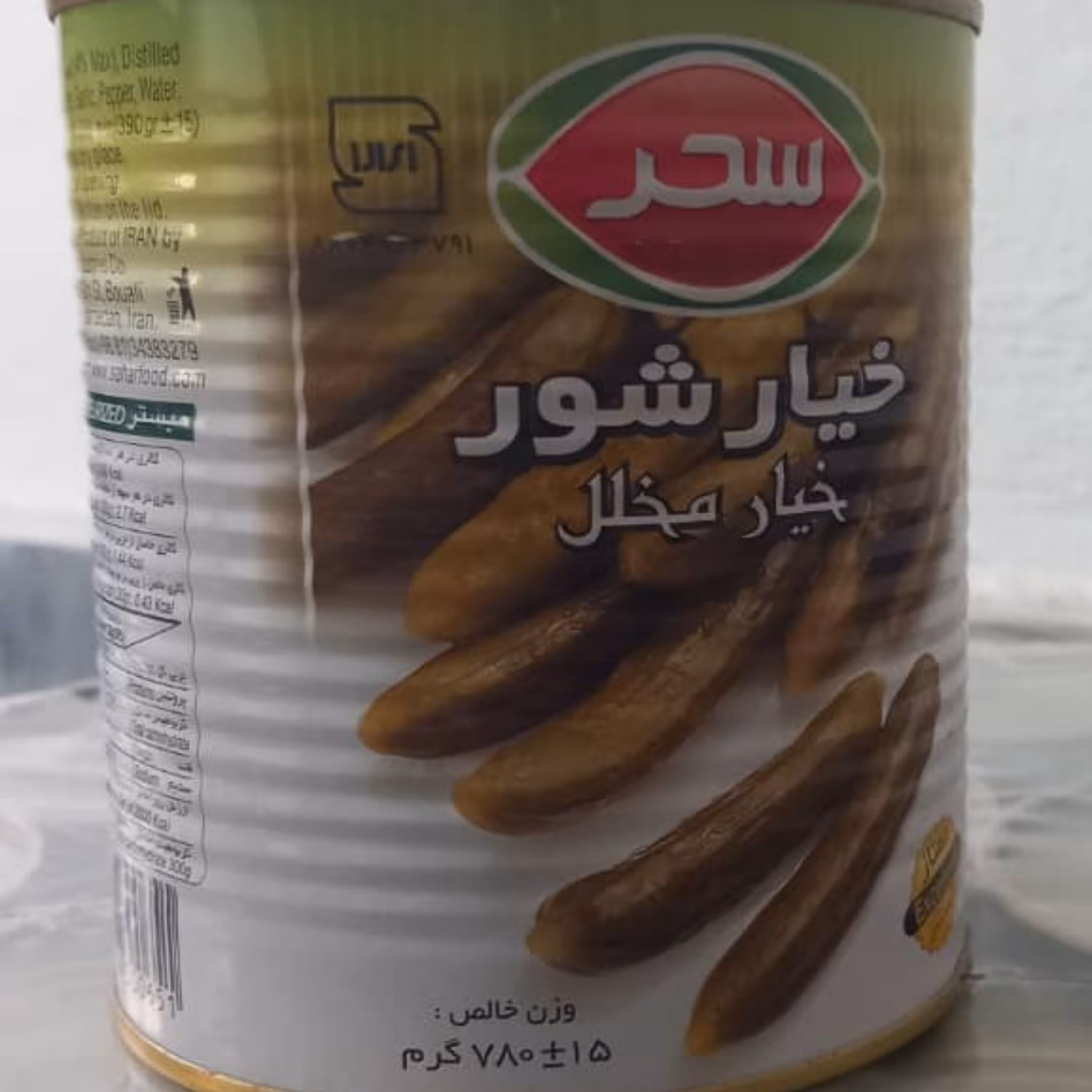 خیارشور ممتاز سحر قوطی780گرمی