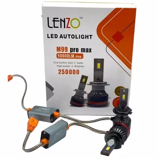 هدلایت دو طرفه لنزو مدل M99 pro پایه H4 (سه فیش دو کنتاکت)