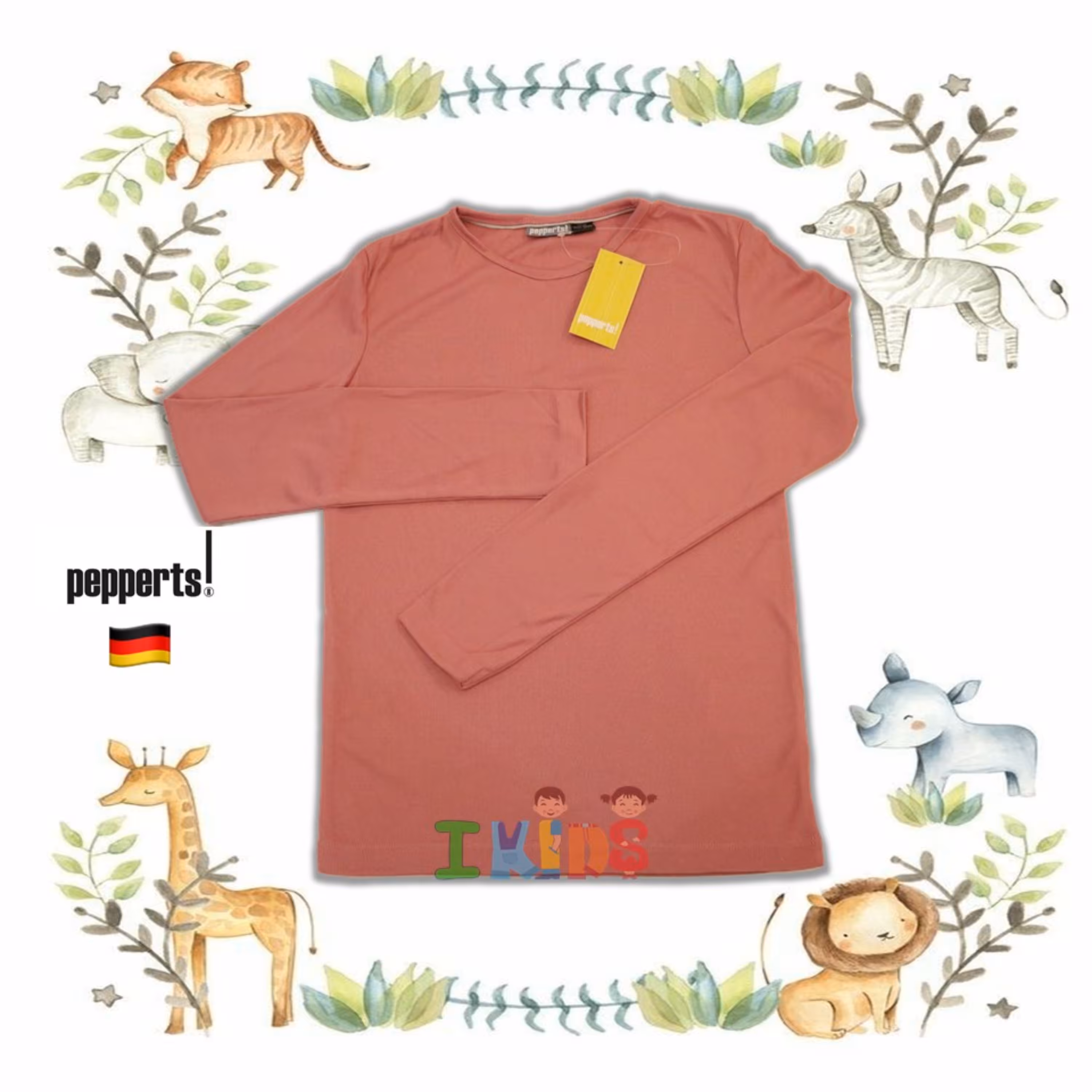 بلوز آستین بلند دخترانه صورتی برند پیپترس - pepperts آلمان