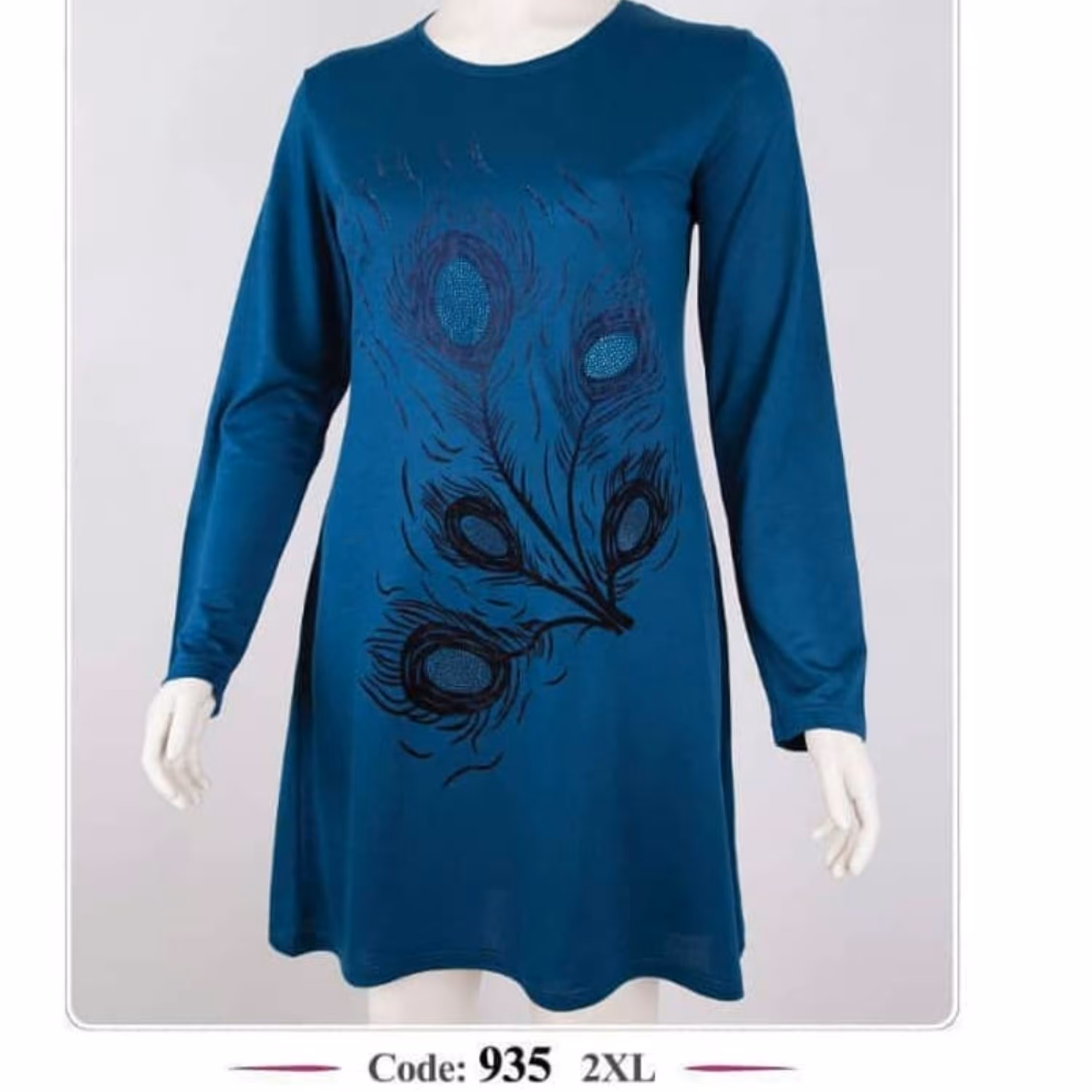 تونیک زنانه در دو طرح پرطاوسی و مربعی سایز 2xl