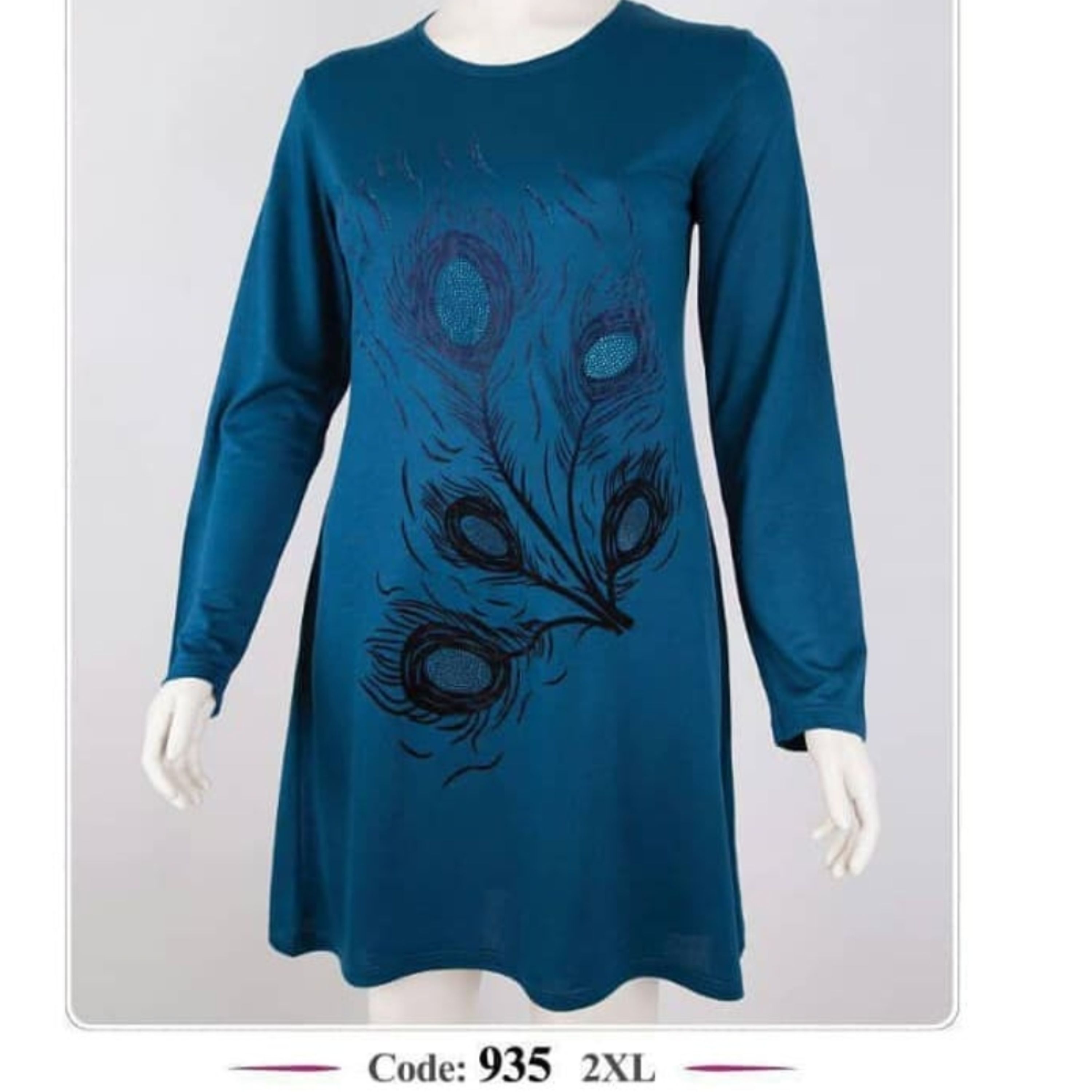 تونیک زنانه در دو طرح پرطاوسی و مربعی سایز 2xl