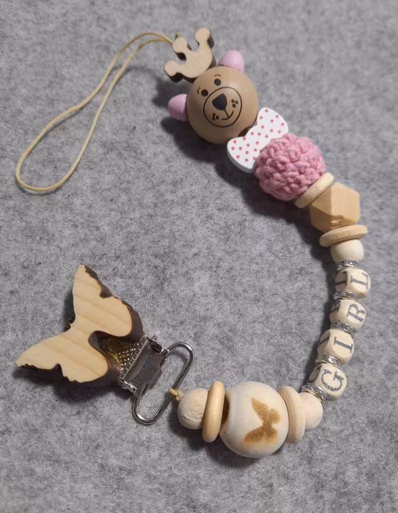 زنجیر پستانک چوبی فانتزی