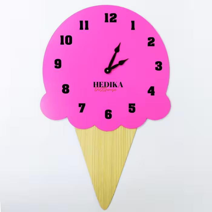 ساعت دیواری کودک طرح بستنی قیفی به طول 55 سانت