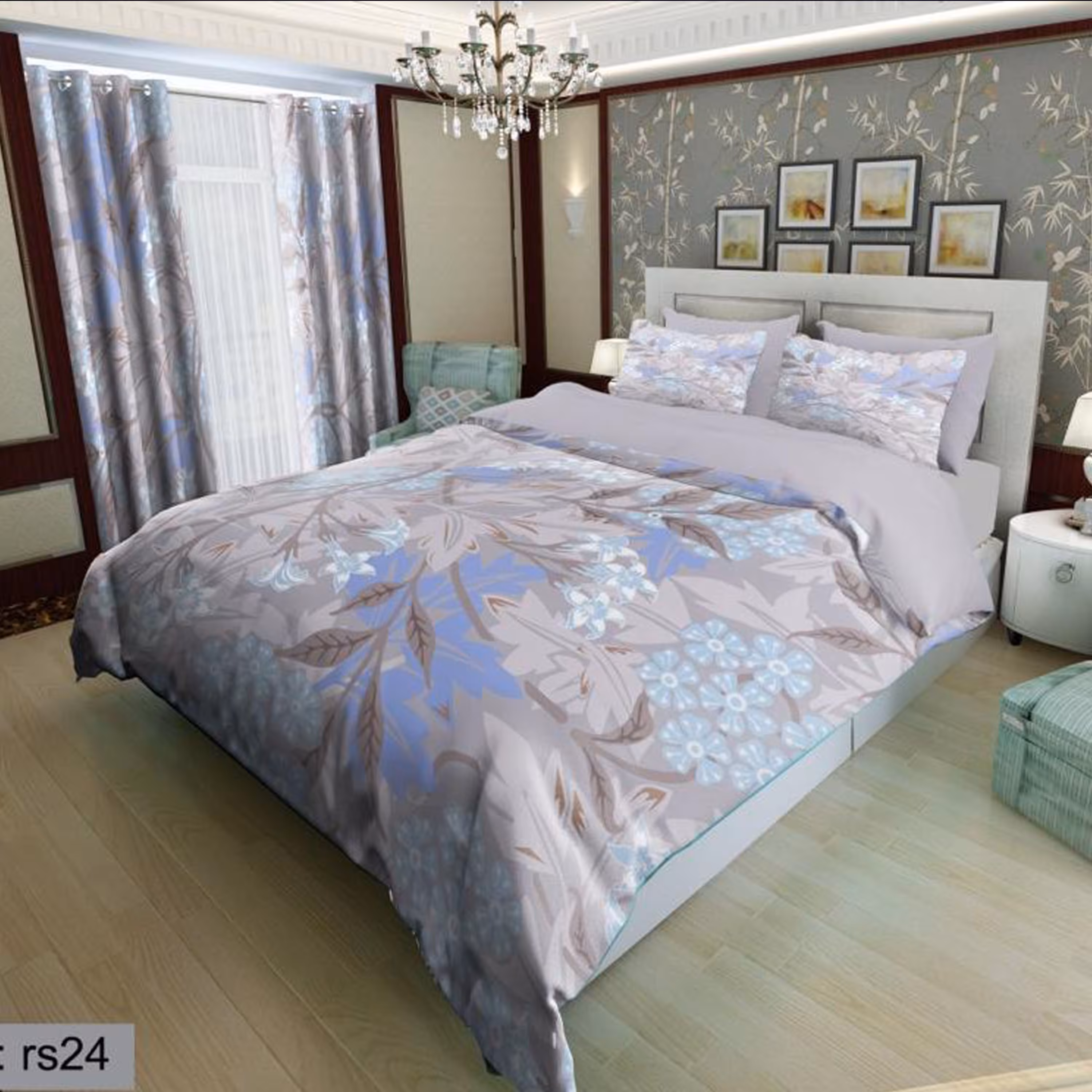 سرویس روتختی 1 نفره تنسل چاپی برندترک لند (Turk Land) کد rs 24
