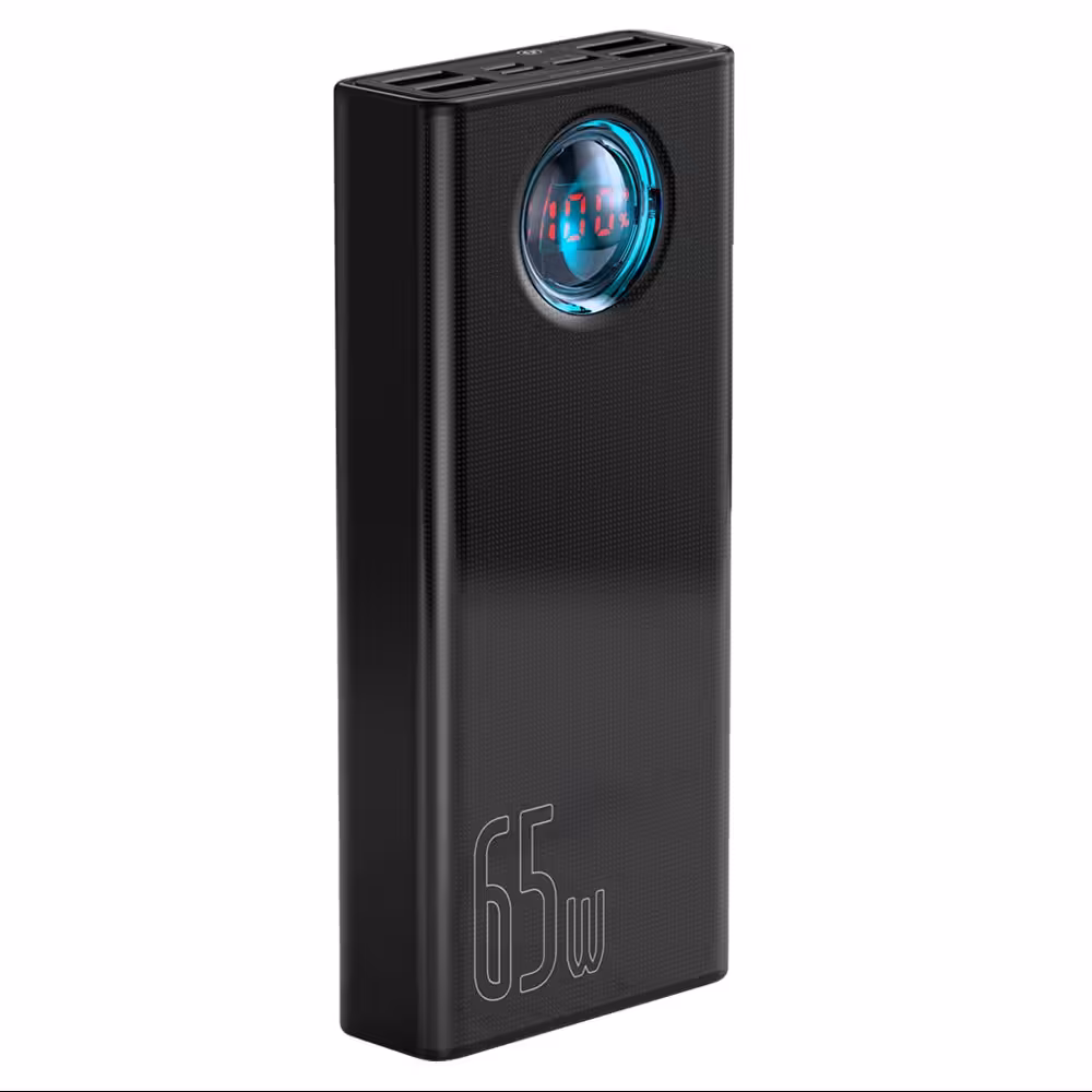 پاوربانک 30000 میلی آمپر 65 واتی باسئوس مدل PPLG-A گارانتی 12 ماهه شرکتی مشکی