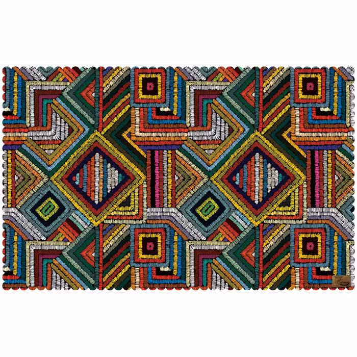 رومیزی مخمل طرح رنگی سایز 140 در 220 مدل T8-545 شرکت رنس