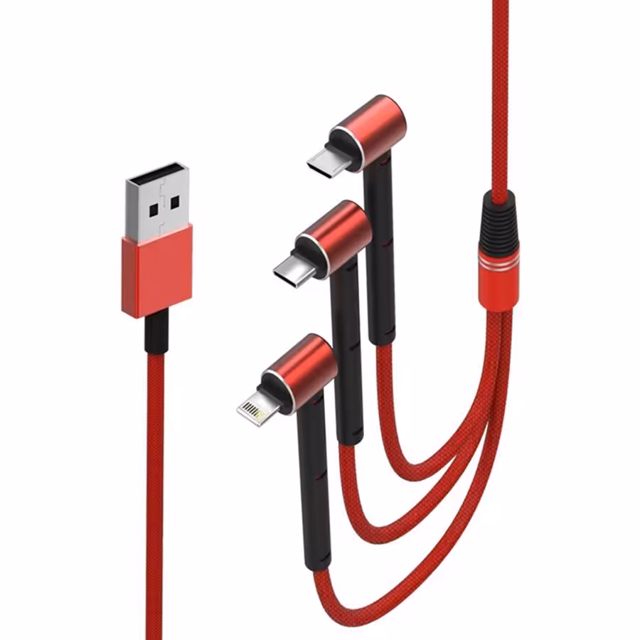 کابل تبدیل USB به MicroUSB/Lightning/USB-C تسکو مدل TC A100 طول 1.2 متر