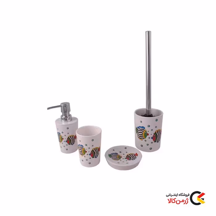 ست سرویس بهداشتی 4 تکه پلاستیکی مدل Fish برند ونکو با طرح ماهی