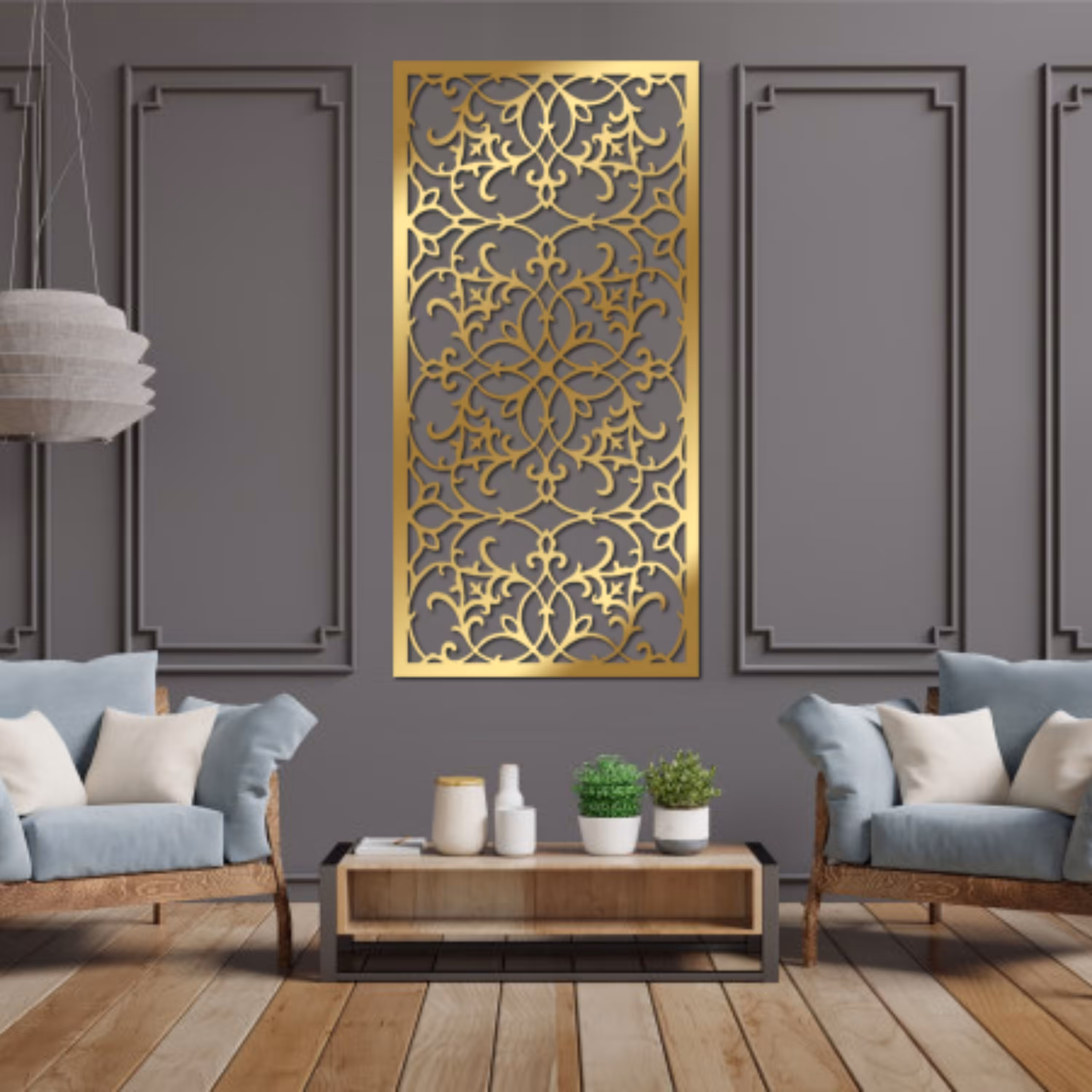 آینه دیواری 1609 طلایی 