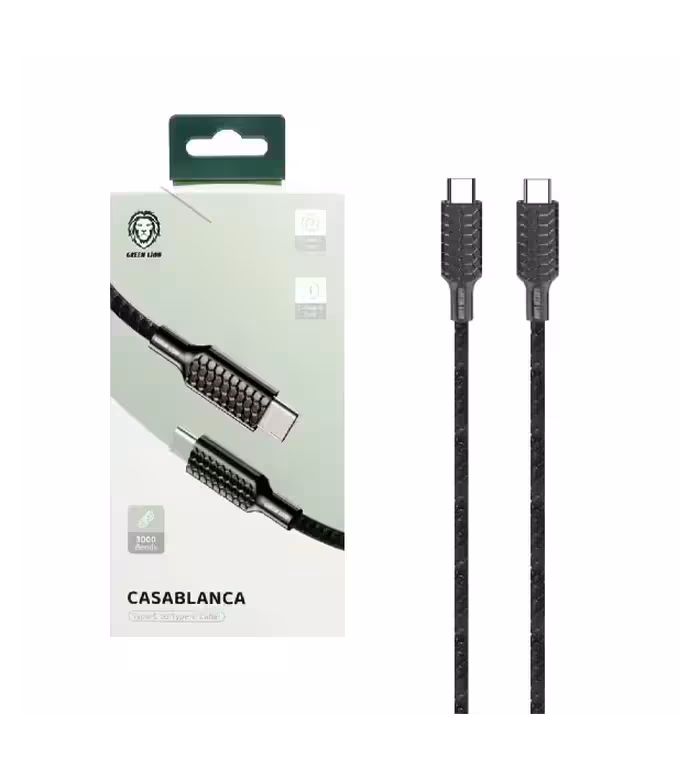 کابل شارژ فست Type-C to Type-C گرین لاین مدل GNCASTYC2TYCBK طول 1.2 متری