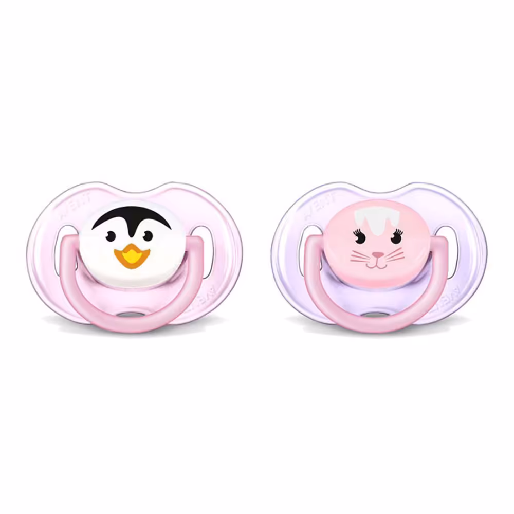 پستانک ارتودنسی 0-6 ماه فیلیپس اونت Philips Avent طرح گربه و پنگوئن بسته دو عددی
