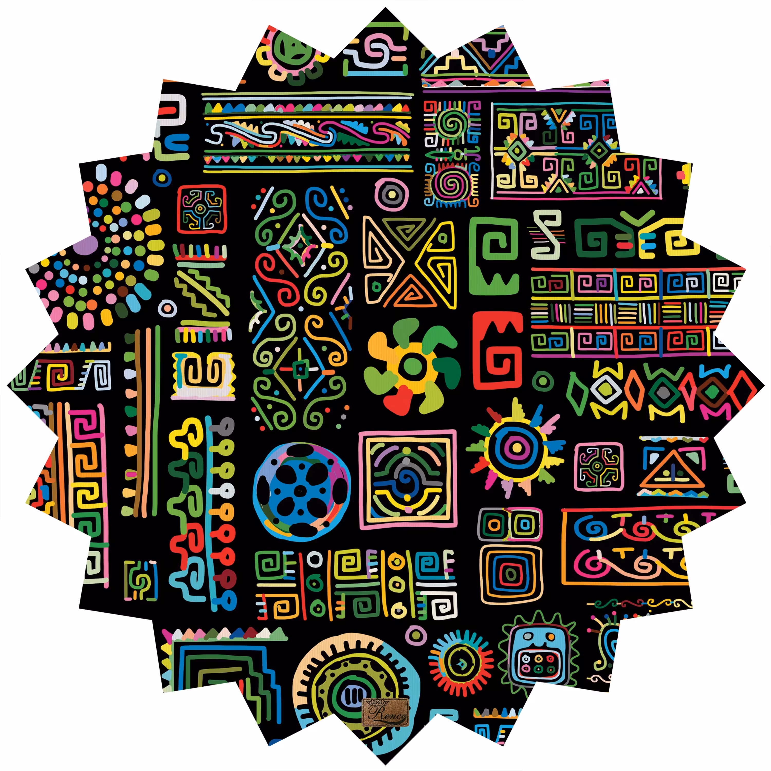 رومیزی مخمل طرح مراکشی سایز 90 در 95 مدل T6-553 شرکت رنس