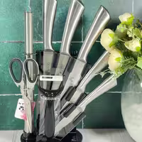 سرویس چاقو آشپزخانه 9پارچه تمام استیل ایریس