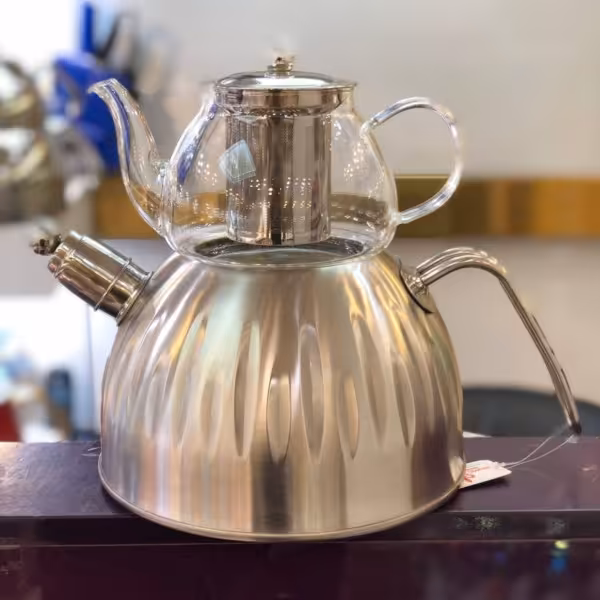 کتری قوری استیل رنگی